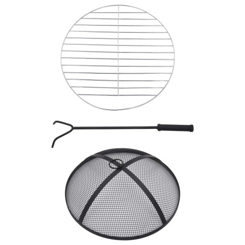 Мозаечна маса с огнище, теракота и бяло, 68 см, керамика