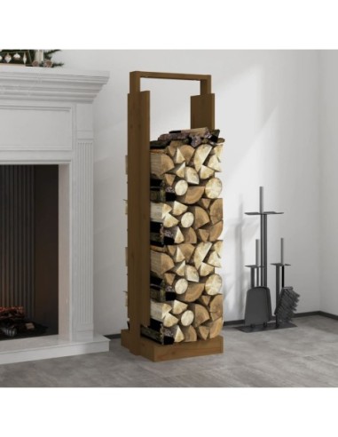 Поставка дърва за огрев меденокафява 33,5x30x110 см бор масив