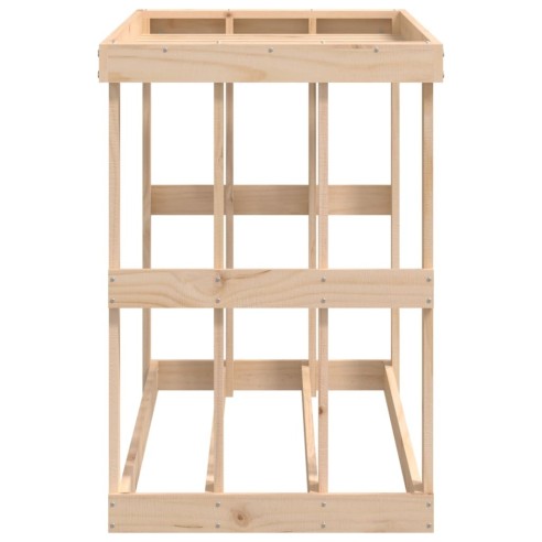 Външна поставка за дърва за огрев 108x52x74 см бор масив