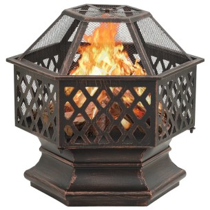 Рустик огнище с ръжен 62x54x56 см XXL стомана 2