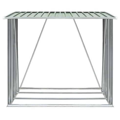 Навес за дърва, поцинкована стомана, 163x83x154 см, зелен