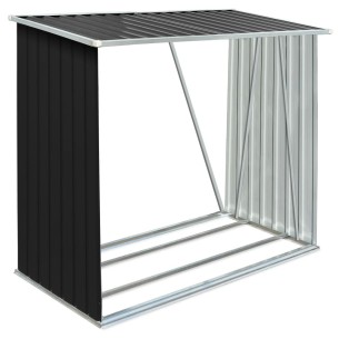 Навес за дърва, поцинкована стомана, 163x83x154 см, антрацит 2