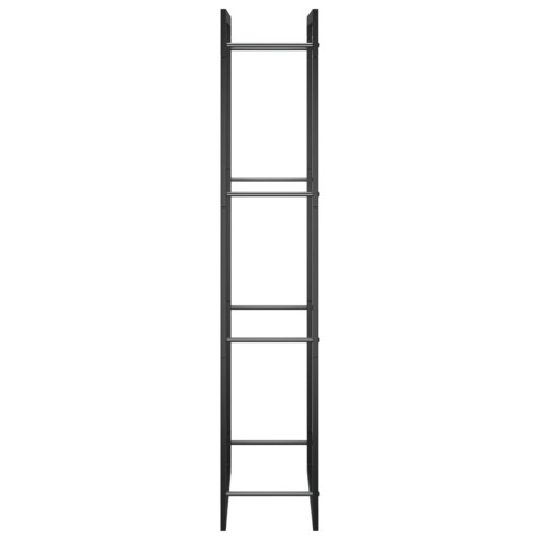 Стойка за дърва за огрев, черен мат, 50x28x132 см, стомана