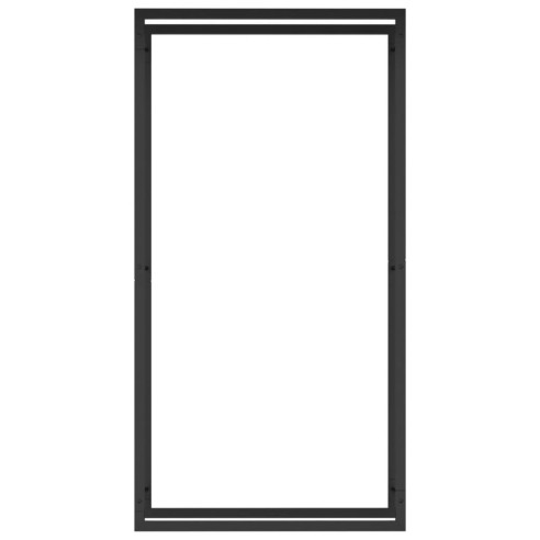 Стойка за дърва за огрев, черен мат, 80x28x154 см, стомана