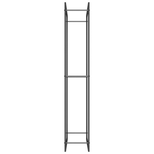 Стойка за дърва за огрев, черен мат, 80x28x154 см, стомана