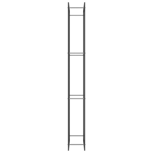 Стойка за дърва за огрев, черен мат, 80x28x222 см, стомана