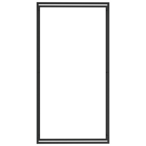 Стойка за дърва за огрев, черен мат, 110x28x214 см, стомана