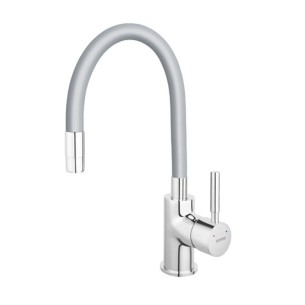 Стоящ смесител за кухня с гъвкав сив чучур Zumba FERRO ➤ топ цена ➤ dshome.bg