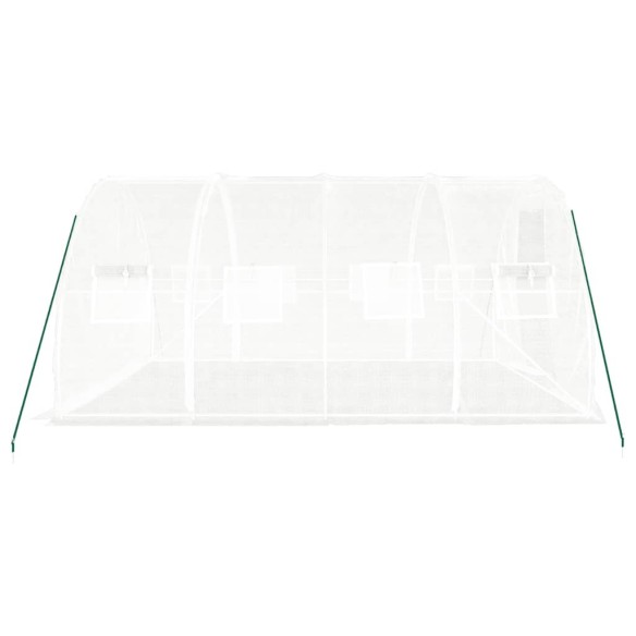 Оранжерия със стоманена рамка бяла 12 м² 4x3x2 м