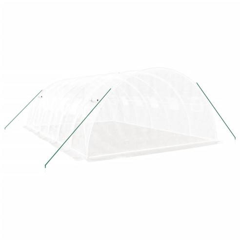 Оранжерия със стоманена рамка бяла 24 м² 6x4x2 м