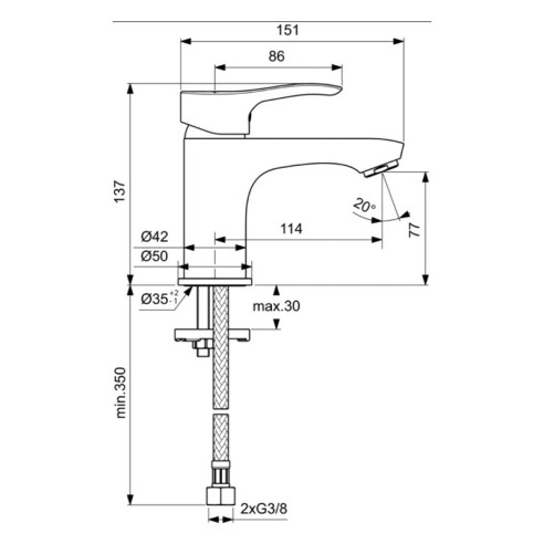 Стоящ смесител за умивалник SevaS Vidima - 2