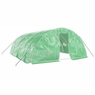 Оранжерия със стоманена рамка зелена 30 м² 6x5x2,3 м 2