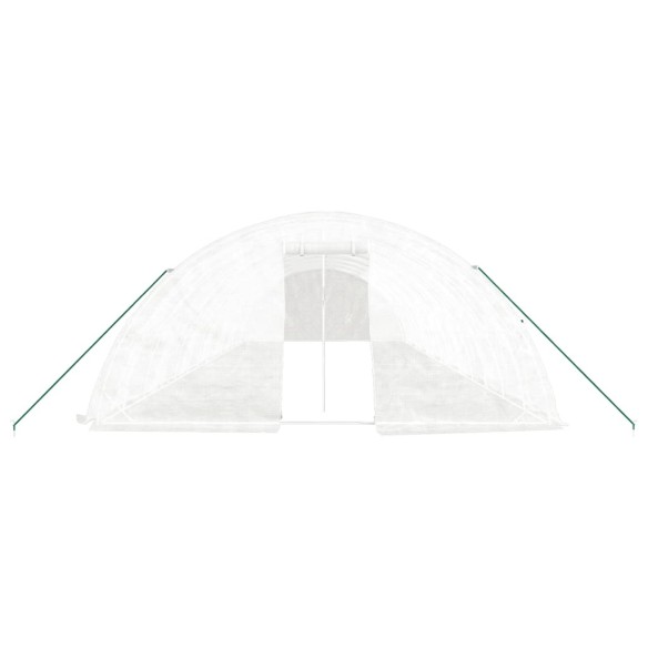 Оранжерия със стоманена рамка бяла 70 м² 14x5x2,3 м