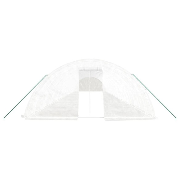 Оранжерия със стоманена рамка бяла 110 м² 22x5x2,3 м