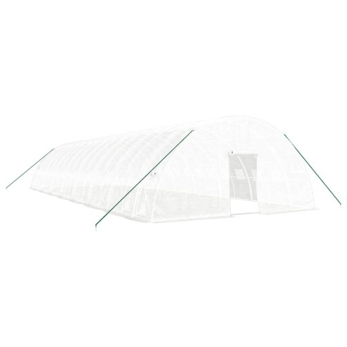 Оранжерия със стоманена рамка бяла 96 м² 16x6x2,85 м