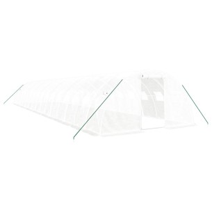 Оранжерия със стоманена рамка бяла 64 м² 16x4x2 м 2