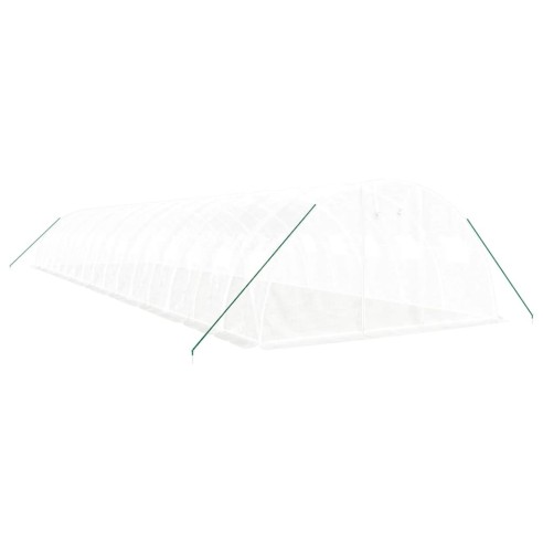 Оранжерия със стоманена рамка бяла 64 м² 16x4x2 м