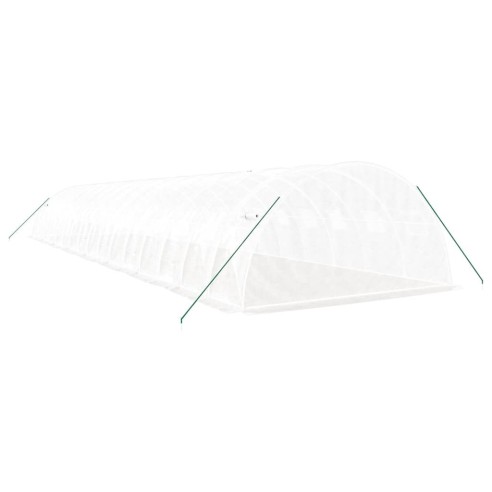 Оранжерия със стоманена рамка бяла 64 м² 16x4x2 м