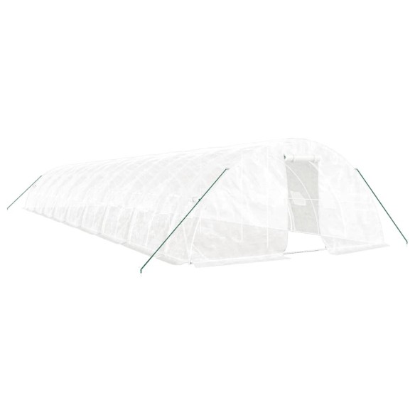Оранжерия със стоманена рамка бяла 90 м² 18x5x2,3 м