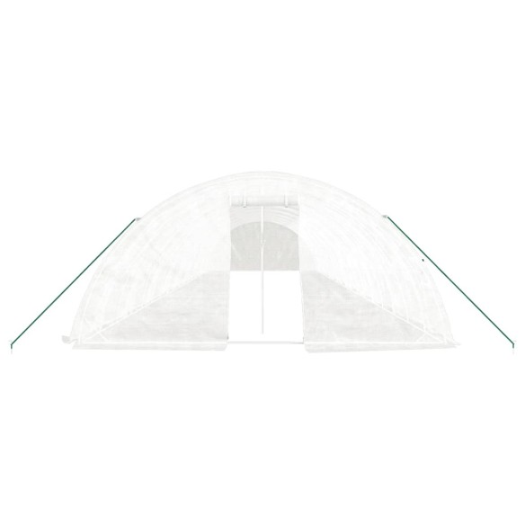 Оранжерия със стоманена рамка бяла 90 м² 18x5x2,3 м