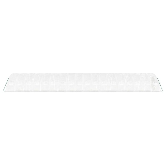 Оранжерия със стоманена рамка бяла 90 м² 18x5x2,3 м