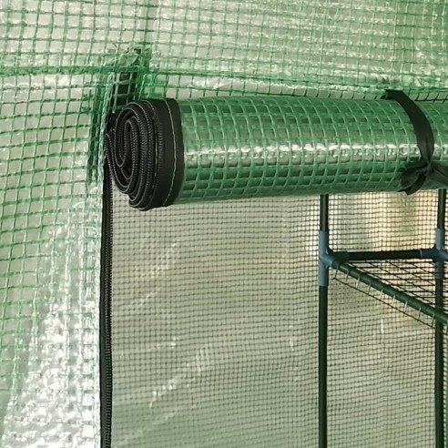 Оранжерия с рафтове, стомана, 227x223 см