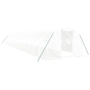 Оранжерия със стоманена рамка бяла 48 м² 16x3x2 м 2