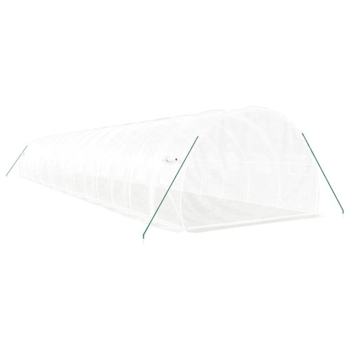 Оранжерия със стоманена рамка бяла 48 м² 16x3x2 м