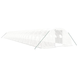 Оранжерия със стоманена рамка бяла 96 м² 24x4x2 м 2