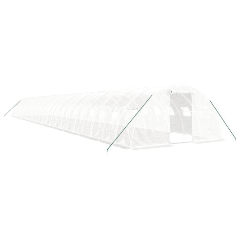 Оранжерия със стоманена рамка бяла 96 м² 24x4x2 м