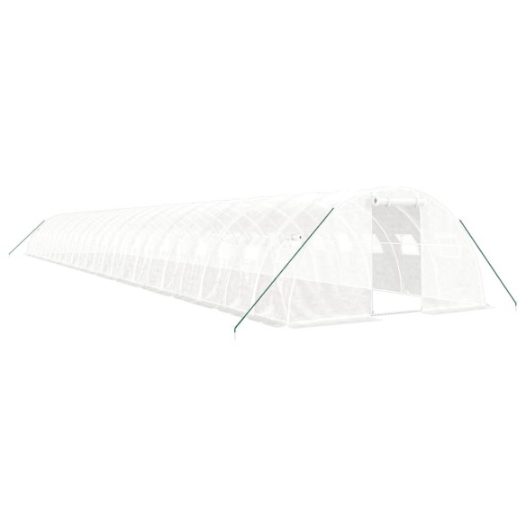 Оранжерия със стоманена рамка бяла 96 м² 24x4x2 м