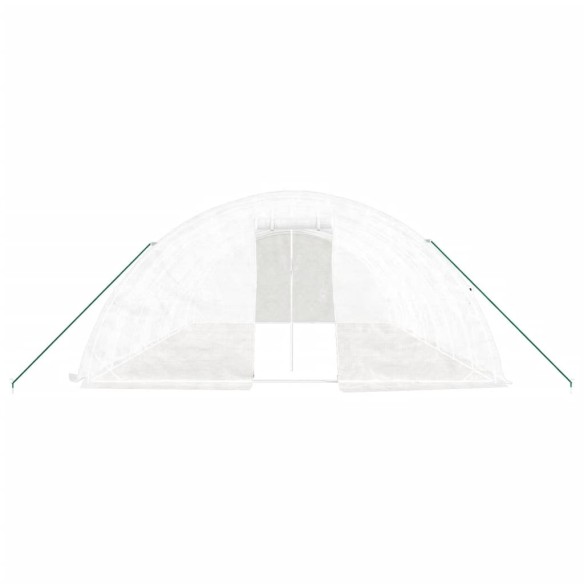 Оранжерия със стоманена рамка бяла 40 м² 8x5x2,3 м