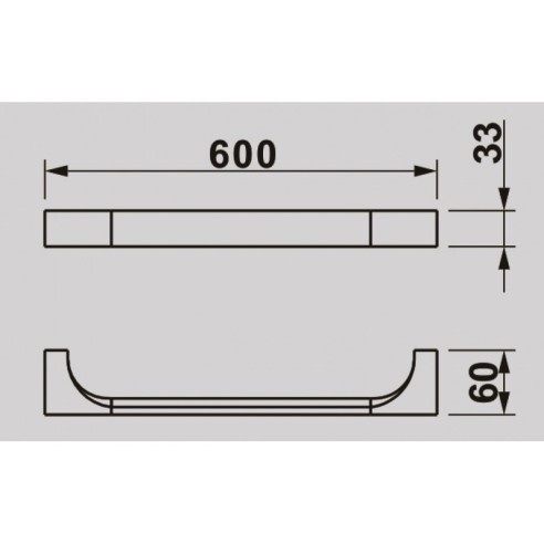 Поставка за хавлия Ерин 60х6х3.3см INTER CERAMIC - 2