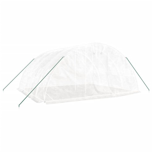 Оранжерия със стоманена рамка бяла 20 м² 5x4x2,3 м