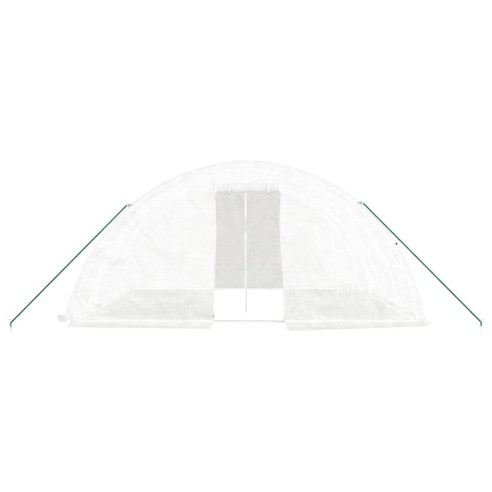 Оранжерия със стоманена рамка бяла 20 м² 5x4x2,3 м