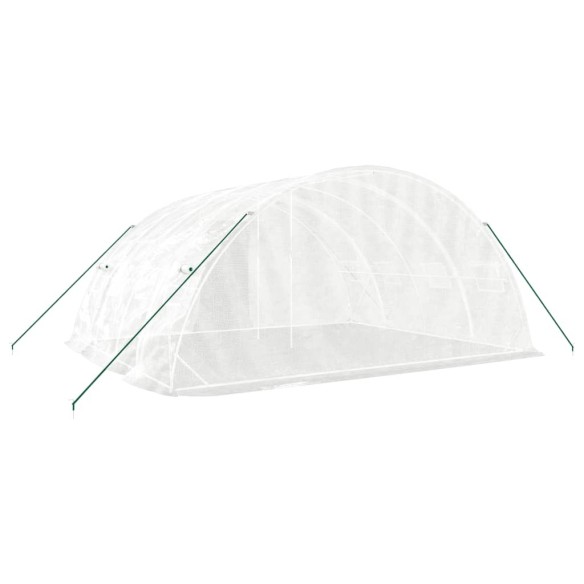 Оранжерия със стоманена рамка бяла 20 м² 5x4x2,3 м