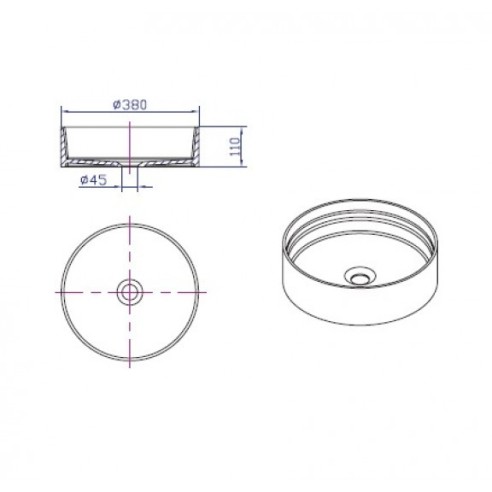 Умивалник за върху плот - icb 38334w - 2