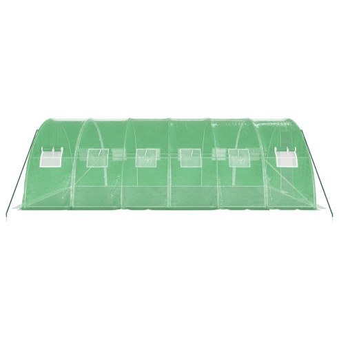 Оранжерия със стоманена рамка зелена 24 м² 6x4x2 м