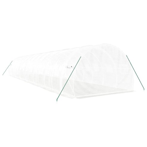 Оранжерия със стоманена рамка бяла 42 м² 14x3x2 м