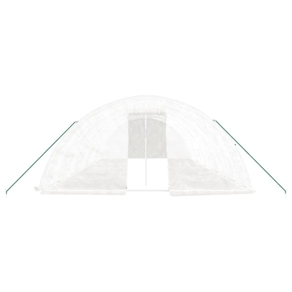 Оранжерия със стоманена рамка бяла 50 м² 10x5x2,3 м