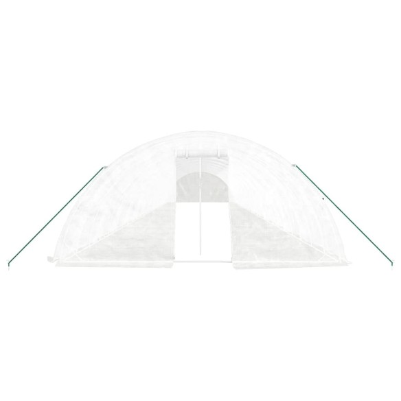 Оранжерия със стоманена рамка бяла 120 м² 24x5x2,3 м