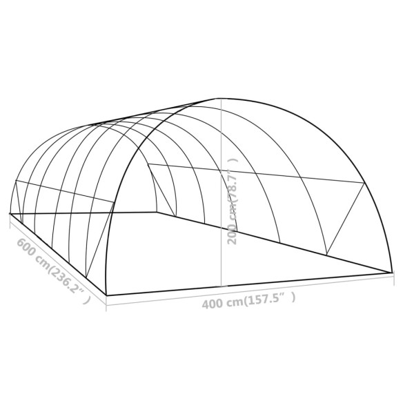 Оранжерия, 24 м², 6x4x2 м