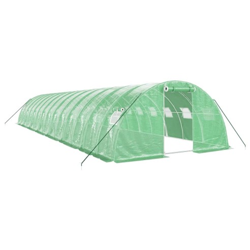 Оранжерия със стоманена рамка зелена 56 м² 14x4x2 м