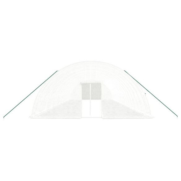 Оранжерия със стоманена рамка бяла 108 м² 18x6x2,85 м