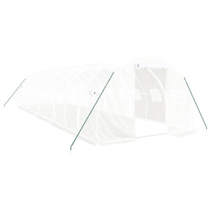 Оранжерия със стоманена рамка бяла 30 м² 10x3x2 м 2