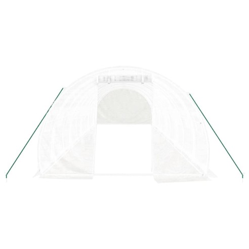 Оранжерия със стоманена рамка бяла 30 м² 10x3x2 м