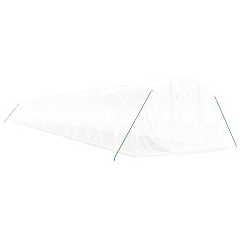 Оранжерия със стоманена рамка бяла 60 м² 20x3x2 м