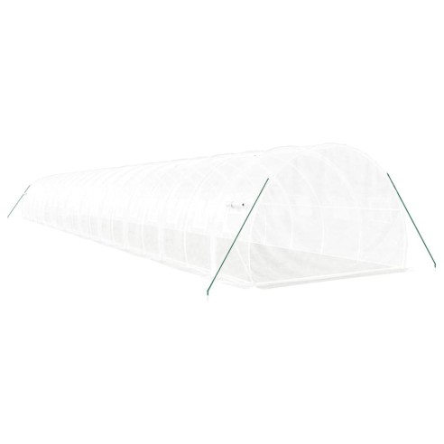 Оранжерия със стоманена рамка бяла 60 м² 20x3x2 м