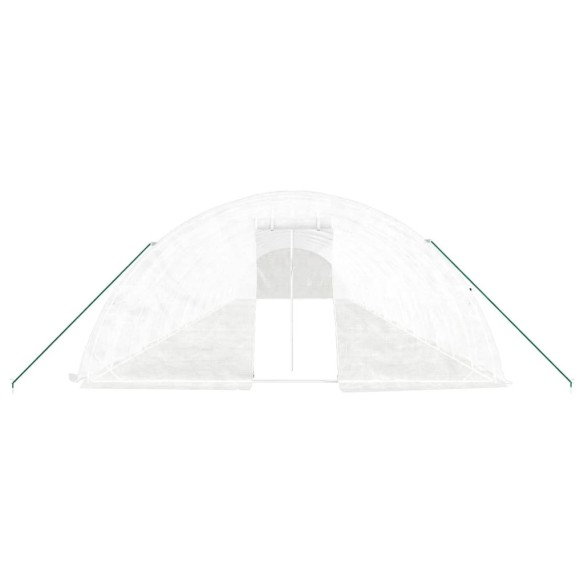 Оранжерия със стоманена рамка бяла 100 м² 20x5x2,3 м