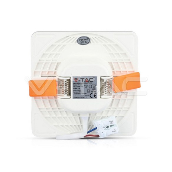 LED панел за вграждане Квадрат 12W 4000K IP20 - V-TAC - 2